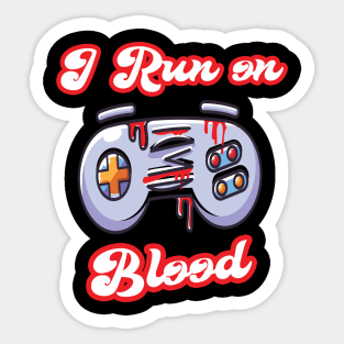 I run on joystick blood gamer Halloween costume vintage gamer gift Sticker